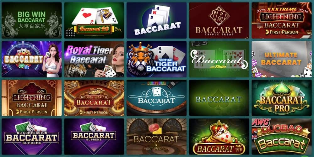 Una variada selección de baccarat en 22bet Casino