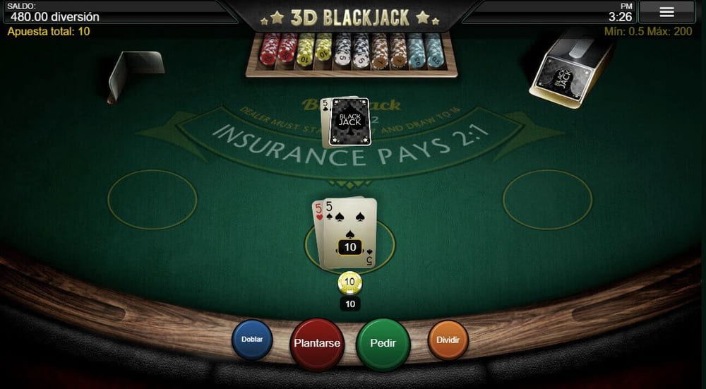 Juego de Blackjack 3D en casinos en línea