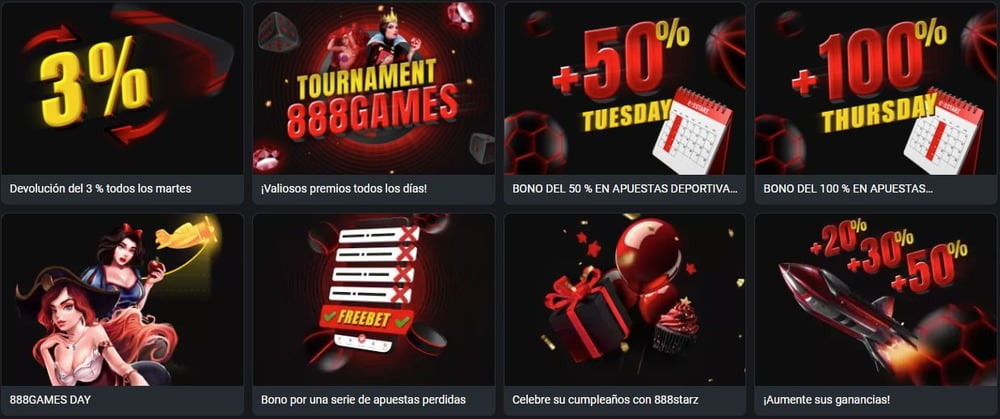 Bonos y promociones en 888Starz Casino