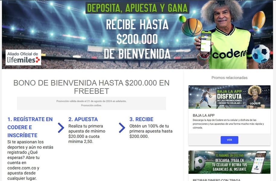 Instrucciones para conseguir la apuesta gratuita Codere