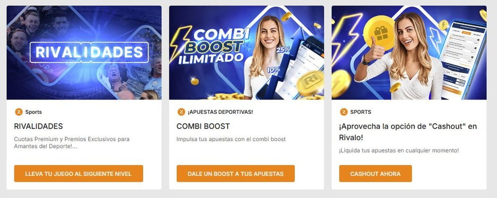 Lista de bonos y promociones de Rivalo 