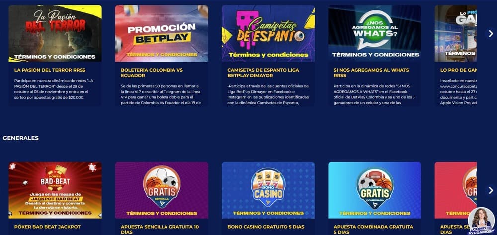 Lista de promociones actuales de Bplay