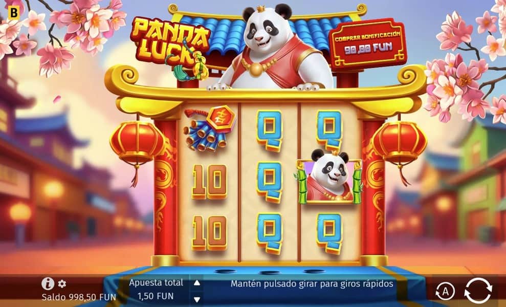 Modo de demostración de la tragaperras Panda Luck