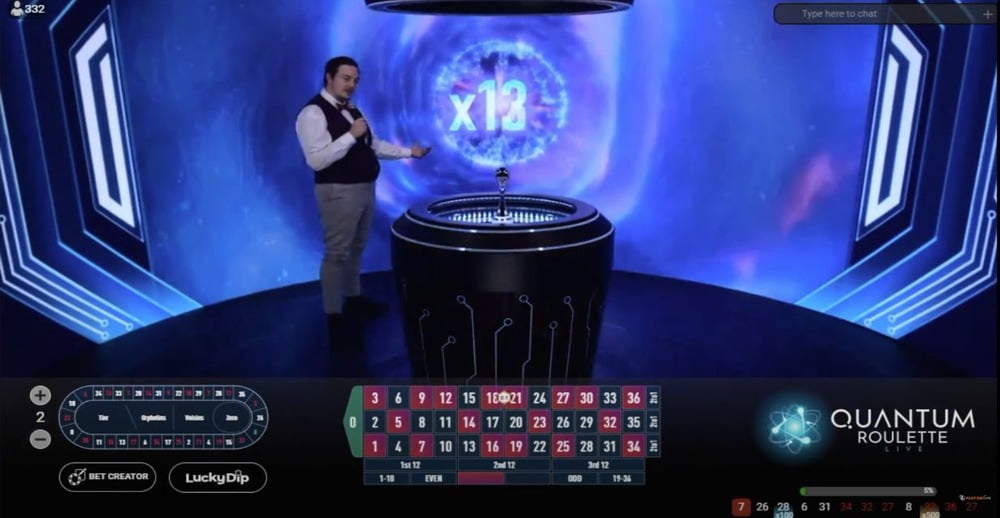 Jugabilidad del programa de juegos en directo Quantum Roulette