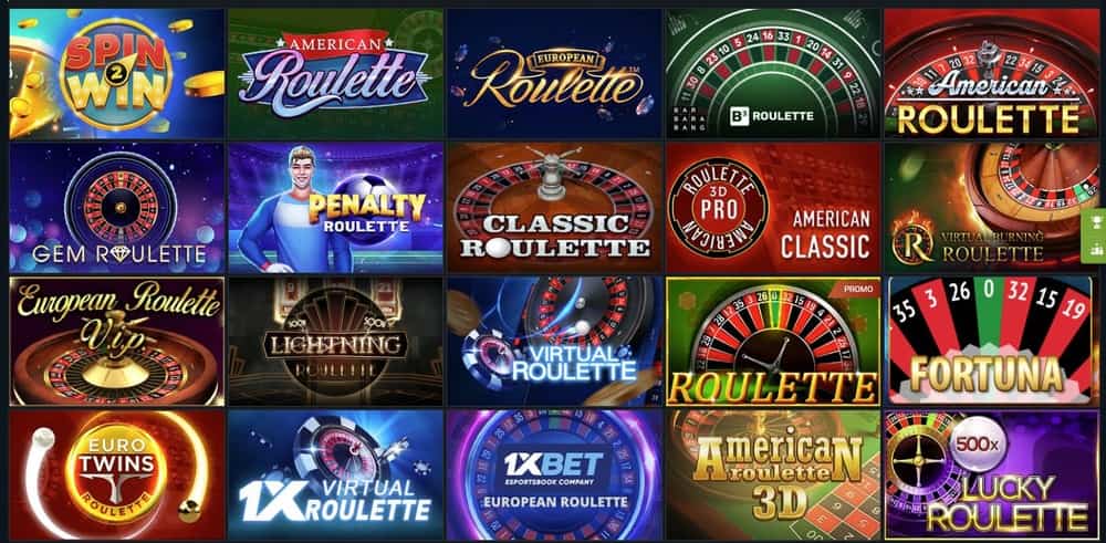 Gran selección de ruleta en 1xbet casino