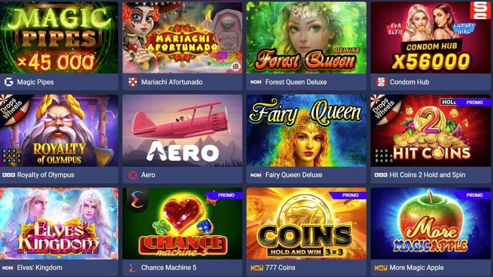 Sección con juegos populares en el casino 1xbet