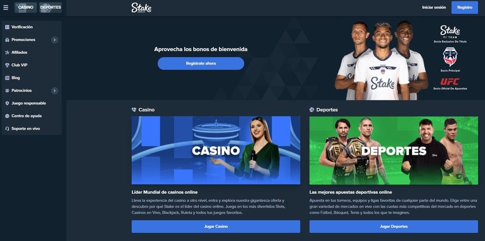 Sitio de apuestas y criptocasino Stake